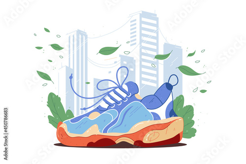 Bright massive sneaker in blue colour