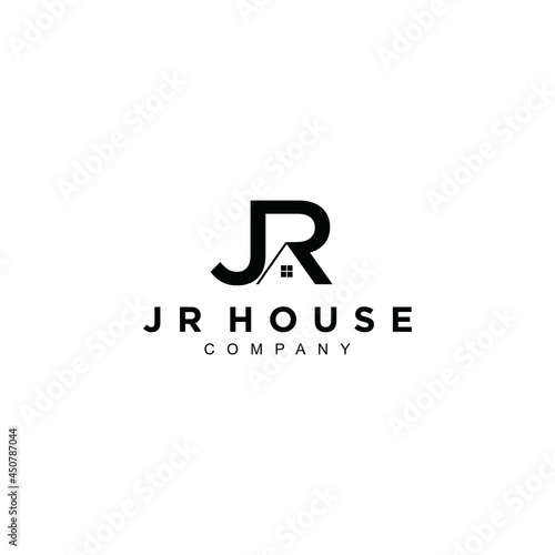 J R house Inspiration symbol logo icon building property real estate sky line design template.