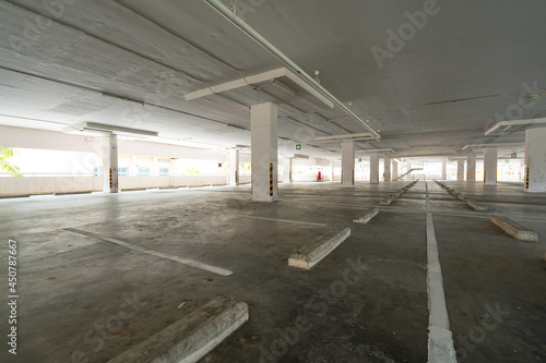 Parking garage department store interior Empty parking lot or garage interior Business building office