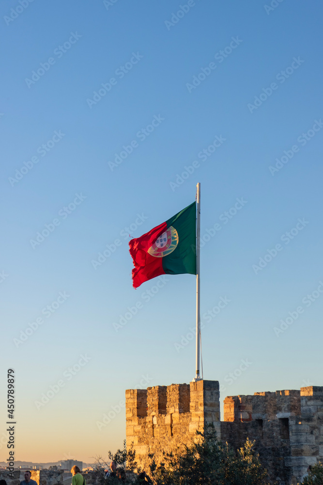 Flag of Portugal at Castelo de São Jorge