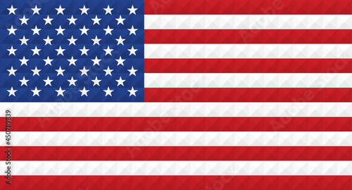 Artistic flag of USA with 3d geometric wave concept art design. No opacity effect. Eps (vector) and JPEG (high resolution) format in zip file.