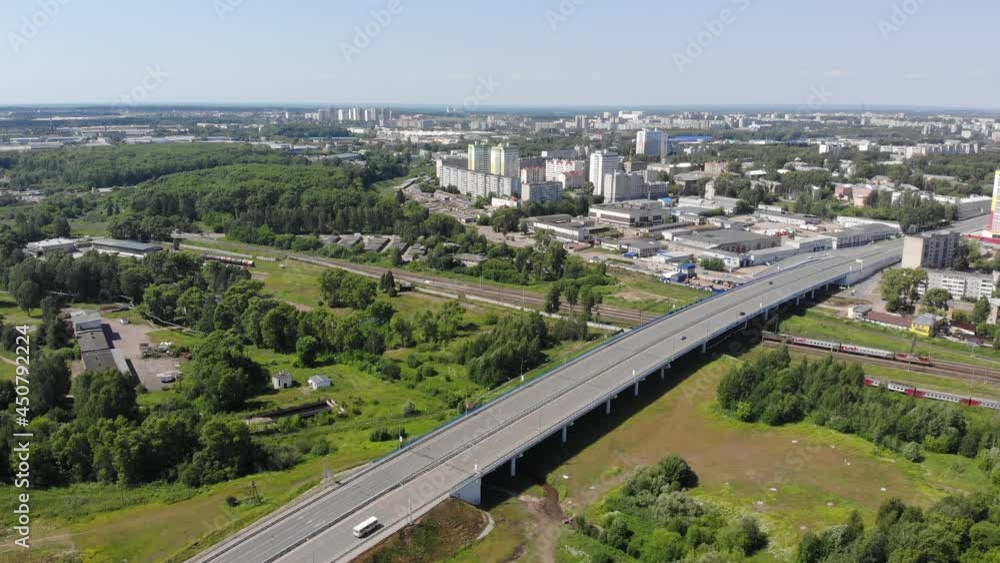 Aerial view of the overpass to Chistye Prudy microdistrict (Kirov, Russia) Aerial view of the overpass to Chistye Prudy microdistrict (Kirov, Russia)