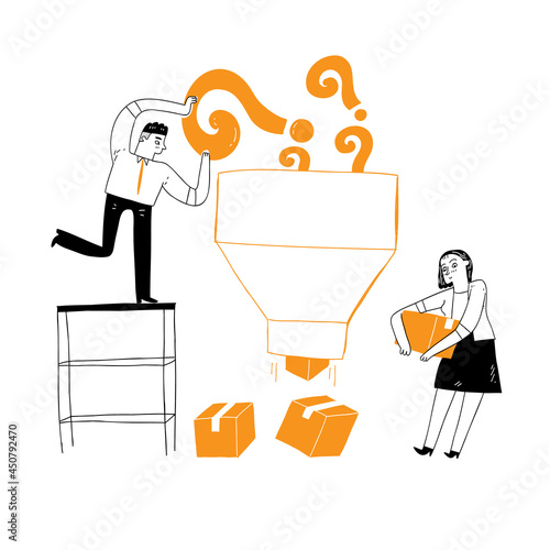 Employees are working, business ideas, challenges, risks, success.