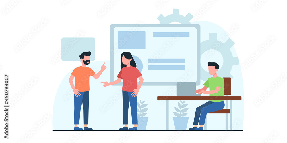 Social Network and Teamwork Vector Concept. Modern web business service set. Generating New Business Ideas, Searching Problem Solution, Developing Company Strategy Flat Vector Concept Social Network and Teamwork Vector Concept. Modern web business service set. Generating New Business Ideas, Searching Problem Solution, Developing Company Strategy Flat Vector Concept