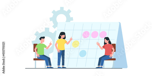 Generating New Business Ideas, Searching Problem Solution, Developing Company Strategy Flat Vector Concept with Businesspeople Team, Employees Collecting Successful, Innovation Ideas Illustration © SyahCreation
