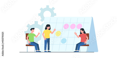 Generating New Business Ideas, Searching Problem Solution, Developing Company Strategy Flat Vector Concept with Businesspeople Team, Employees Collecting Successful, Innovation Ideas Illustration