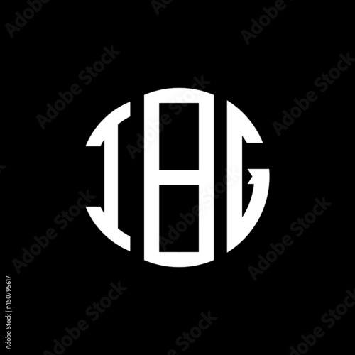 IBG letter logo design. IBG modern letter logo with black background. IBG creative  letter logo. simple and modern letter IBG logo template, IBG circle letter logo design with circle shape. IBG   photo