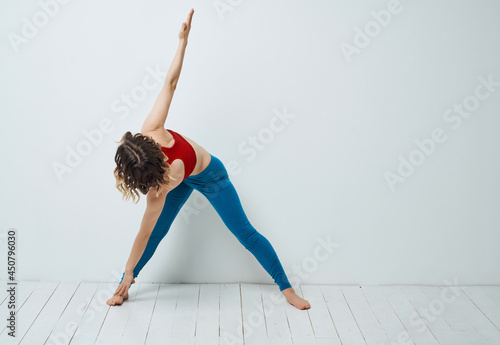 woman gymnast yoga balance fitness slim figure