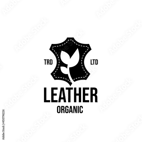 natural leather craft logo icon design vector illustration