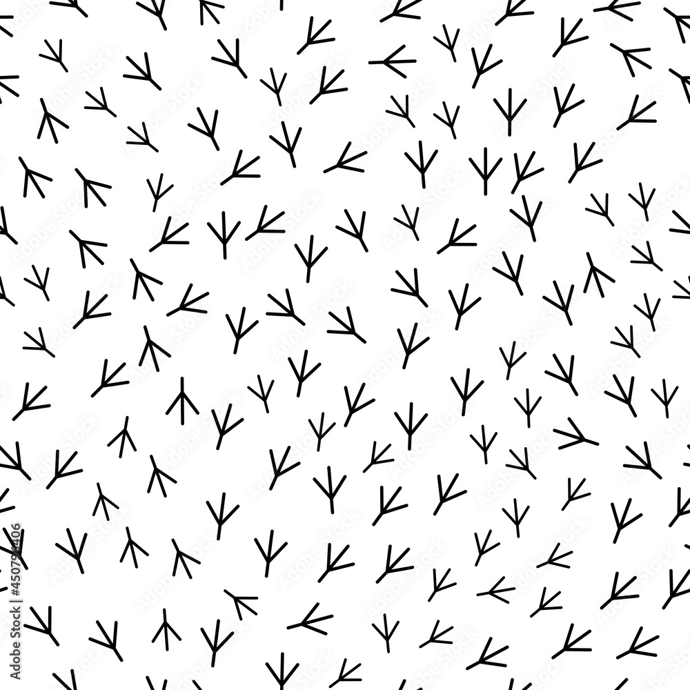 Seamless abstract pattern with bird trail. Vector illustration. Bird footprints track Seamless abstract pattern with bird trail. Vector illustration. Bird footprints track