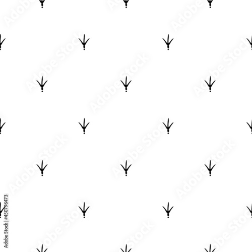 Seamless abstract pattern with bird trail. Vector illustration. Bird footprints track