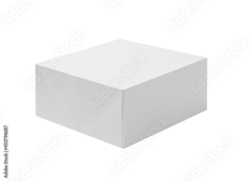 White cardboard box isolated on white background. © boonsom