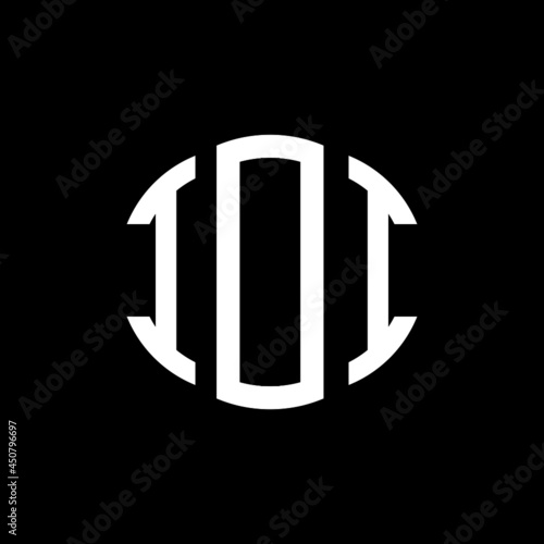 IOI letter logo design. IOI modern letter logo with black background. IOI creative  letter logo. simple and modern letter IOI logo template, IOI circle letter logo design with circle shape. IOI   photo