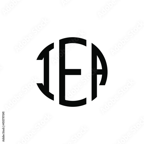 IEA letter logo design. IEA modern letter logo with black background. IEA creative  letter logo. simple and modern letter IEA logo template, IEA circle letter logo design with circle shape. IEA   photo