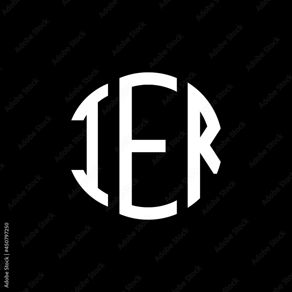 IER letter logo design. IER modern letter logo with black background