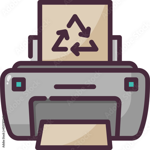 recycled paper line icon