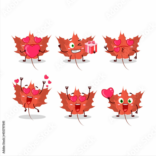 Autumn blaze maple cartoon character with love cute emoticon © kongvector