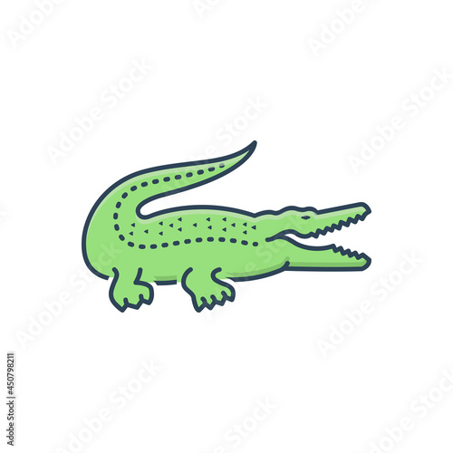 Color illustration icon for crocodile