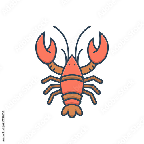Color illustration icon for lobster © WEBTECHOPS
