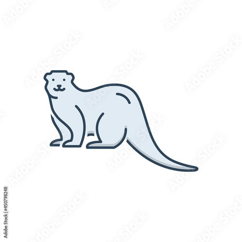 Color illustration icon for otter photo