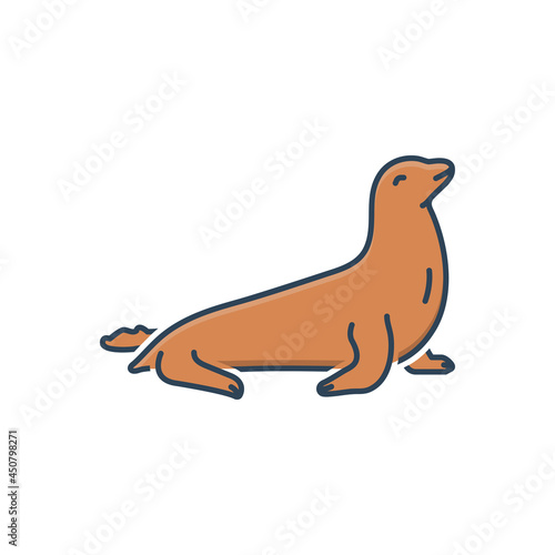 Color illustration icon for seal  