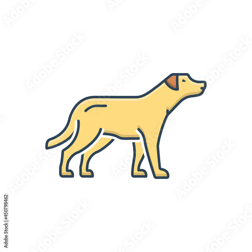 Color illustration icon for dog