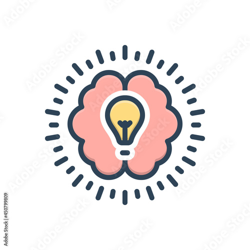 Color illustration icon for intellectual