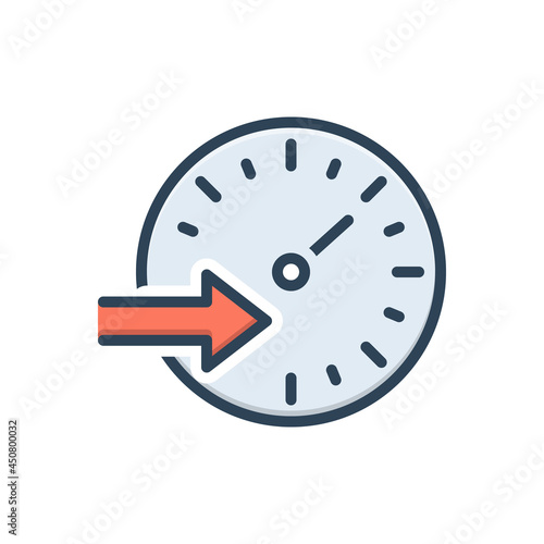 Color illustration icon for speed rate