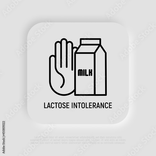 Lactose intolerance thin line icon. Modern vector illustration of allergic ingredient.