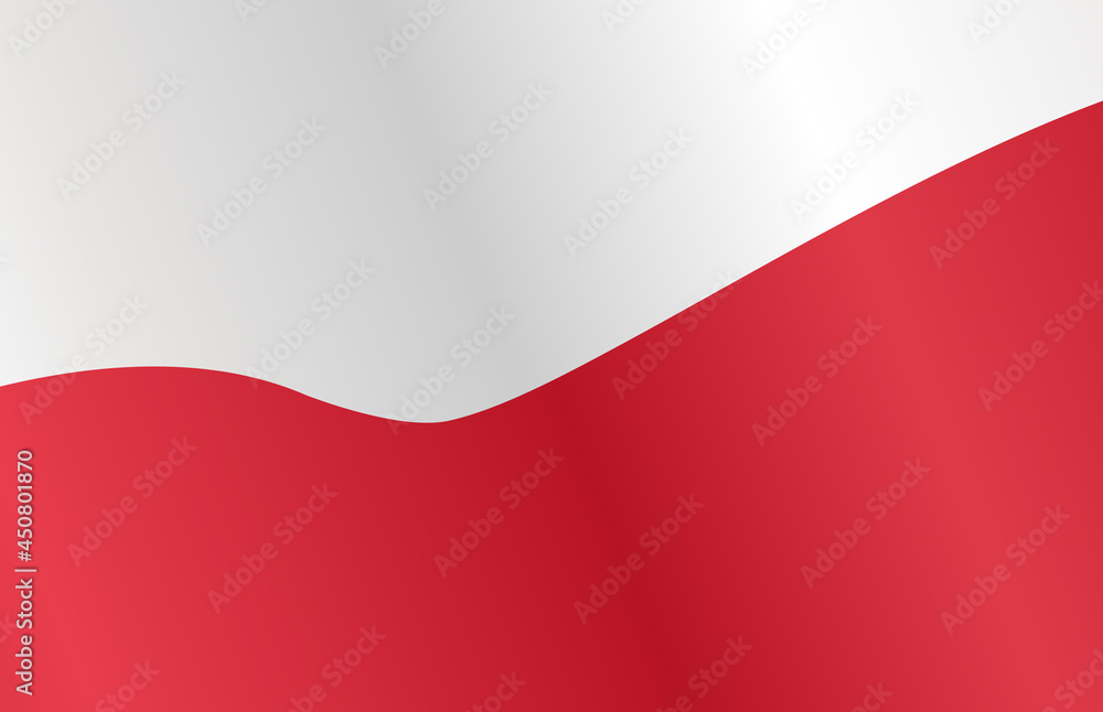 Obraz premium Waving flag of Poland isolated on png or transparent background,Symbol of Poland ,template for banner,card,advertising ,promote, vector illustration top gold medal sport winner country