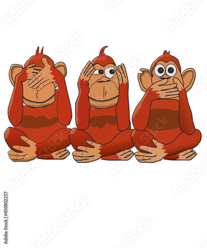 The three monkeys - see nothing, hear nothing, say nothing