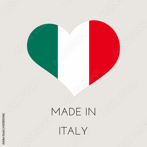 Free Download Heart shaped label with Italian flag. Made in Italy Sticker. Factory, manufacturing and production country concept. Vector stock illustration - GFXLoad