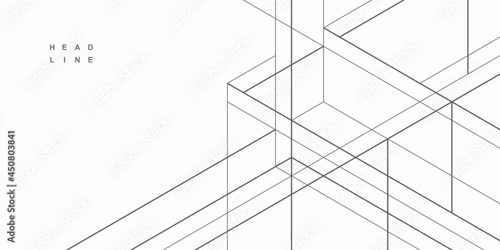 Abstract geometric technological background. Architectural construction. - obrazy, fototapety, plakaty 