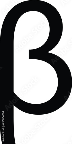 Beta symbol isolated on white background