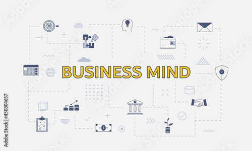 Wallpaper Mural business mind concept with icon set with big word or text on center Torontodigital.ca