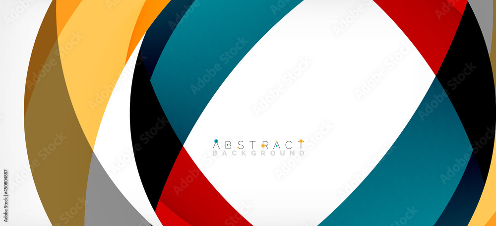 Color circle shapes, minimal geometric background. Trendy dynamic composition. Vector Illustration For Wallpaper, Banner, Background, Landing Page Color circle shapes, minimal geometric background. Trendy dynamic composition. Vector Illustration For Wallpaper, Banner, Background, Landing Page