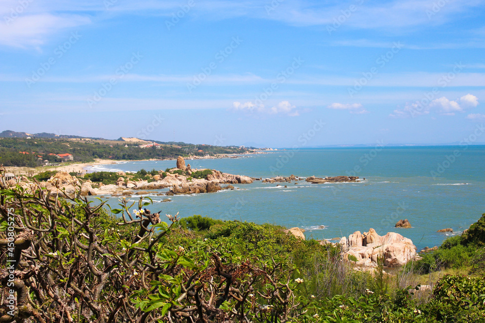 view of the coast of the region sea in Binh Thuan, Vietnam