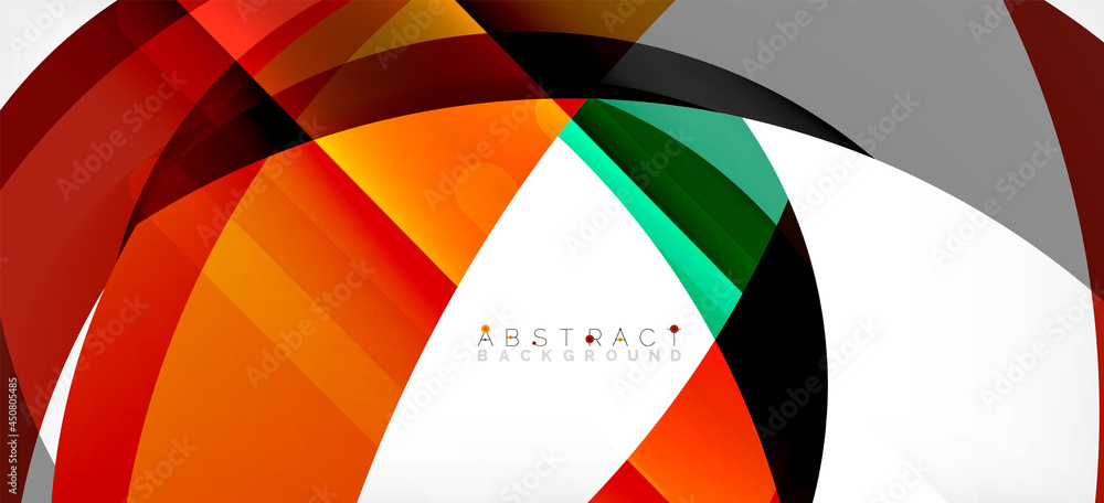 Geometric abstract background. Circle created with overlapping color shapes. Vector Illustration For Wallpaper, Banner, Background, Landing Page Geometric abstract background. Circle created with overlapping color shapes. Vector Illustration For Wallpaper, Banner, Background, Landing Page