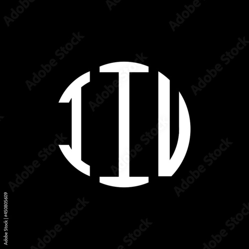 IIU letter logo design. IIU modern letter logo with black background. IIU creative  letter logo. simple and modern letter IIU logo template, IIU circle letter logo design with circle shape. IIU   photo