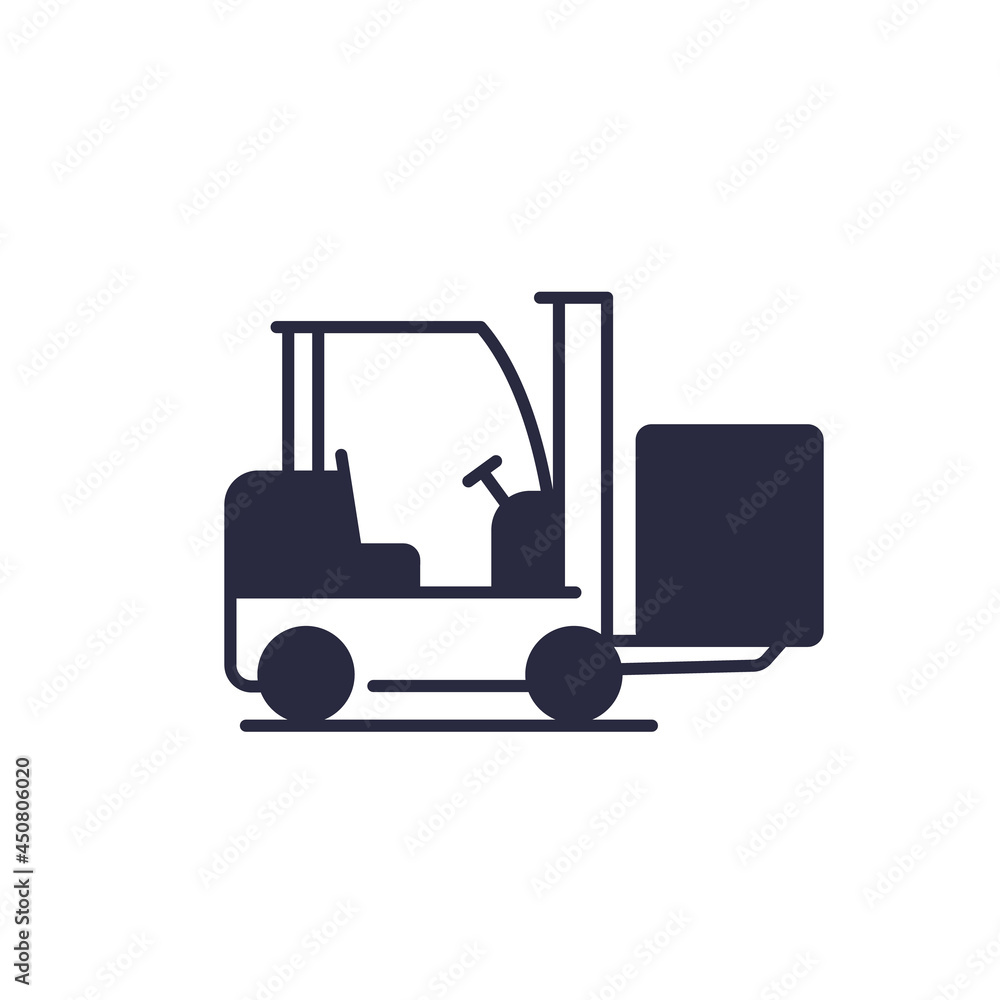 Forklift truck with box icon
