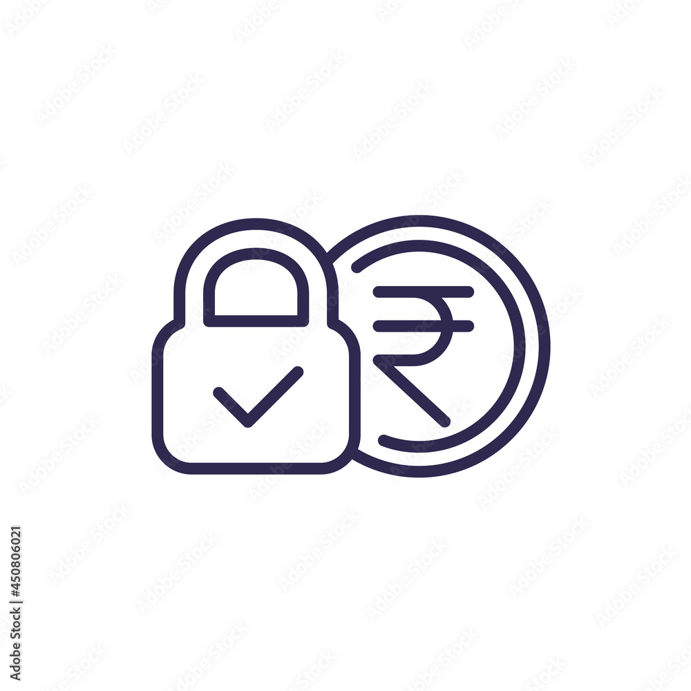 fixed cost, price line icon with rupee fixed cost, price line icon with rupee