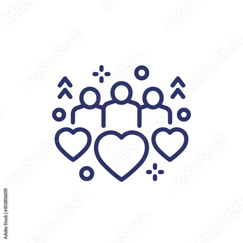 community, people icon, line vector