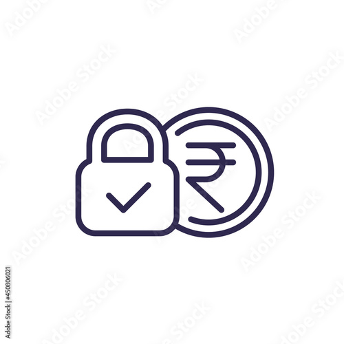 fixed cost, price line icon with rupee