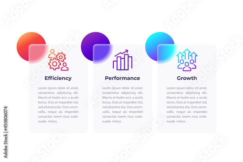 Team efficiency, performance and growth banner with line icons