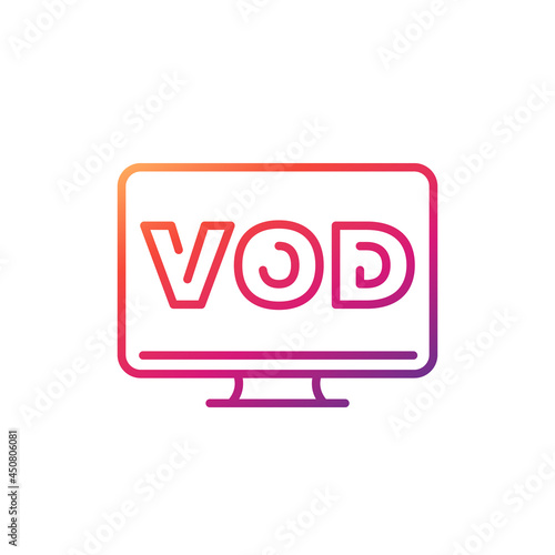 VOD line icon, video on demand