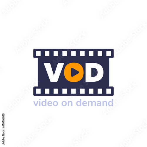 VOD, video on demand icon, vector