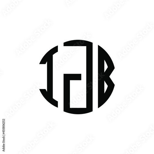 IJB letter logo design. IJB modern letter logo with black background. IJB creative  letter logo. simple and modern letter IJB logo template, IJB circle letter logo design with circle shape. IJB   photo