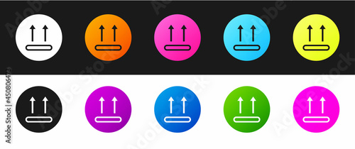 Set Washing under 90 degrees celsius icon isolated on black and white background. Temperature wash. Vector