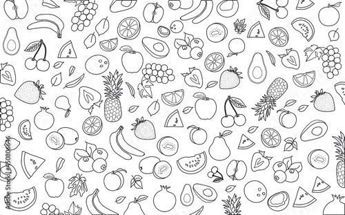 Vector of the fruits icons