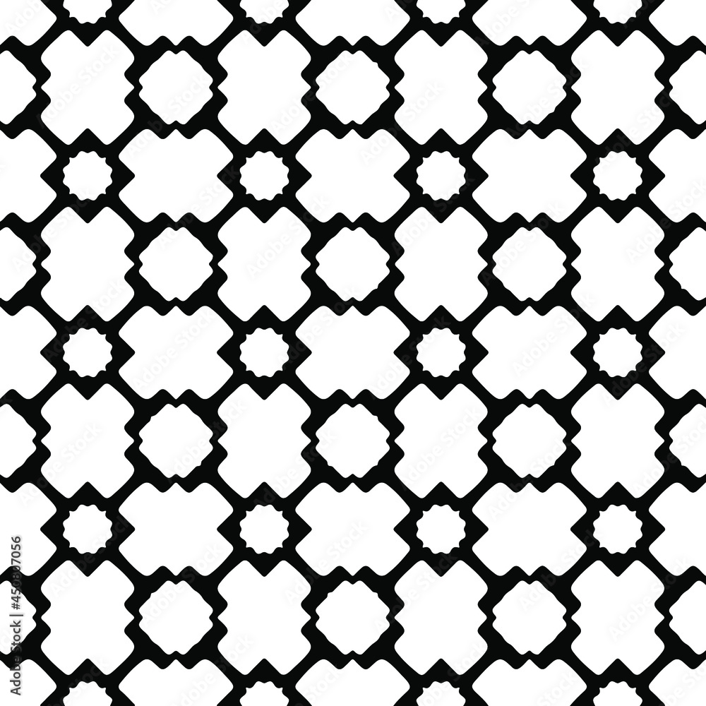 Naklejka premium floral seamless pattern background.Geometric ornament for wallpapers and backgrounds. Black and white pattern.